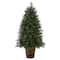 5ft. Pre-Lit Colorado Aspen Artificial Christmas Tree in Decorative Planter, White LED Lights